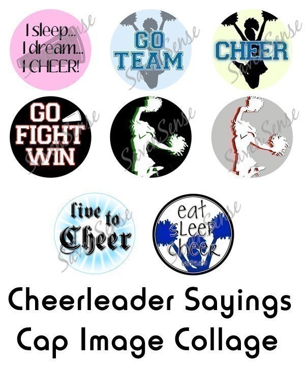 Cheer Cheerleading Sayings 1 inch Bottle Cap Disc-Its Boutique Digital 