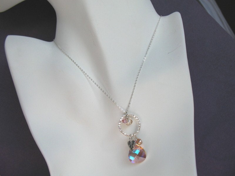 love heart charm. necklace