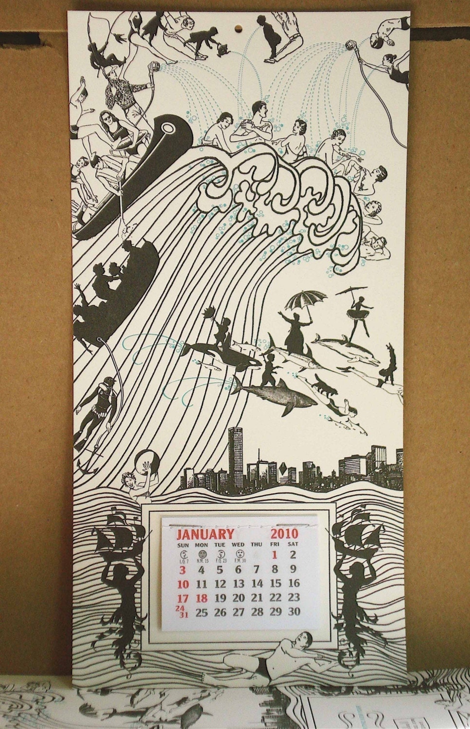 Tidal Wave 2010 - letterpress calendar