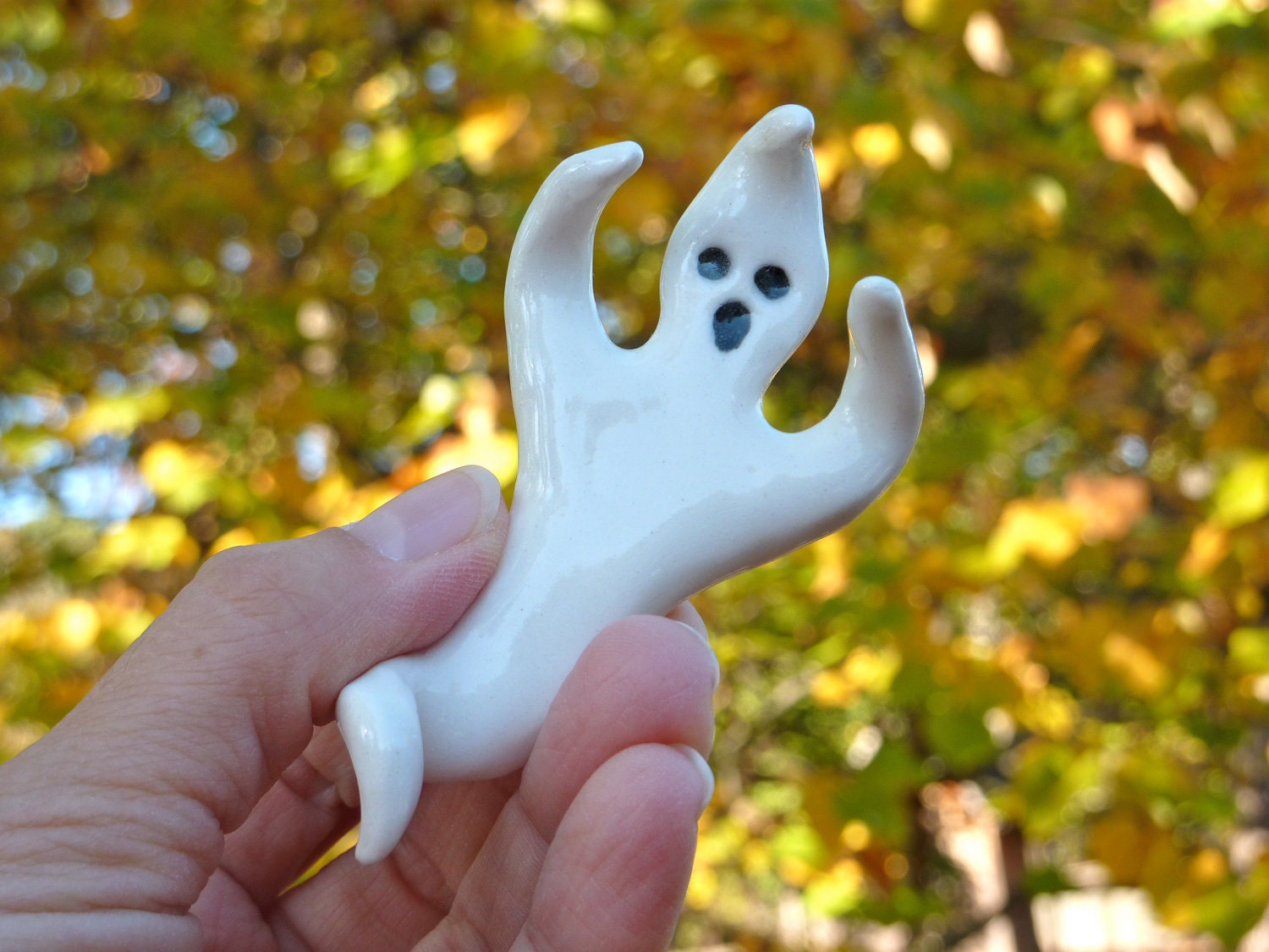 Porcelain Ghost Pin