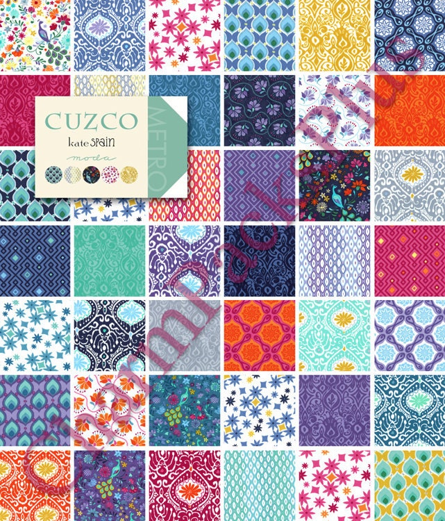 CUZCO by Kate Spain - Moda Fabric Charm Pack - Five Inch Quilt Squares Quilting Material
