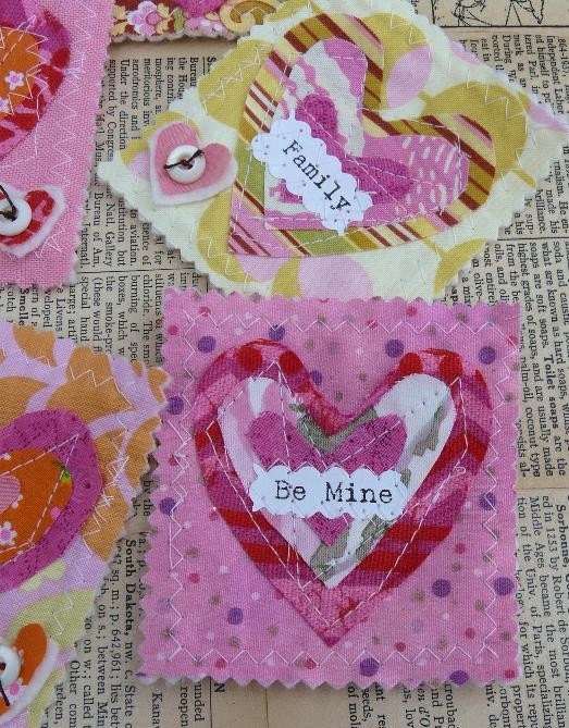Retro Valentine Scrappy Heart Pin E Pattern - email Be Mine pdf brooch jewelry gift primitive sayings words