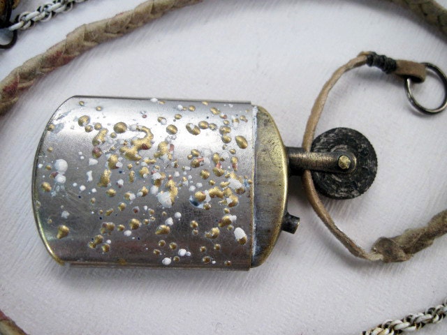 The Spark. Embossed Lighter Victorian Tribal Assemblage Necklace.