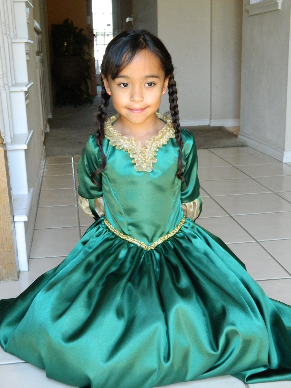 Brave Inspired Dress/Merida Costume/ Costume for Girl Sizes 6, 7, 8, 9
