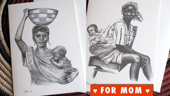Motherhood: 2 prints 2 cards and 2 gift tags