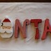 Santa unfinished wood word to decorate you home for the season (8" tall)