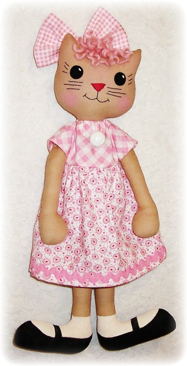 Kitty Cat Softie Pattern, Soft Doll Stuffed Animal Pattern, Soft Toy Pattern, Rag Doll Pattern, Cloth Doll Pattern, Kitten, PDF Pattern