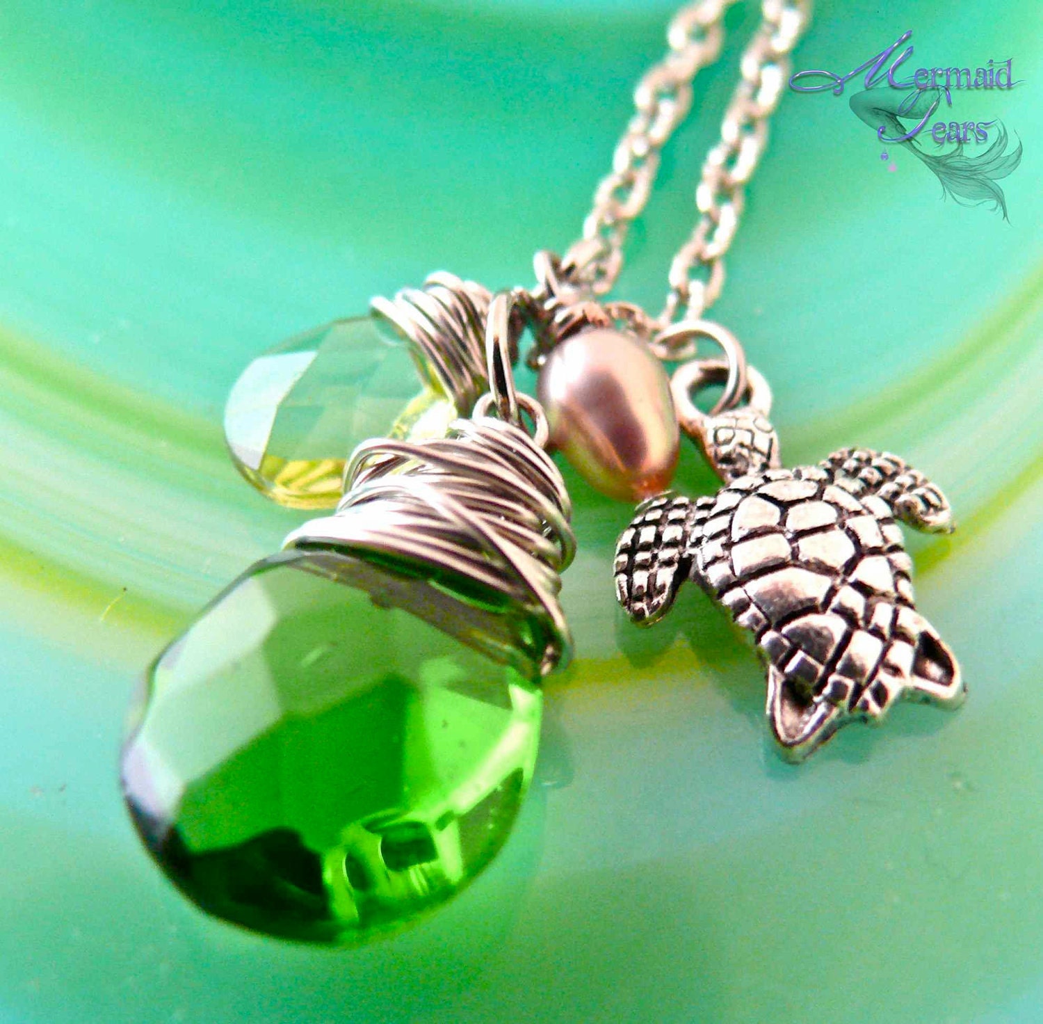 Sea Turtle Necklace Hawaiian Honu Jewelry by Mermaid Tears Hawaii