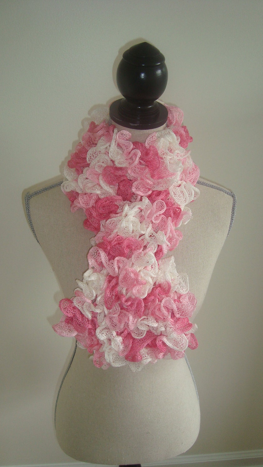 pink ruffle scarf