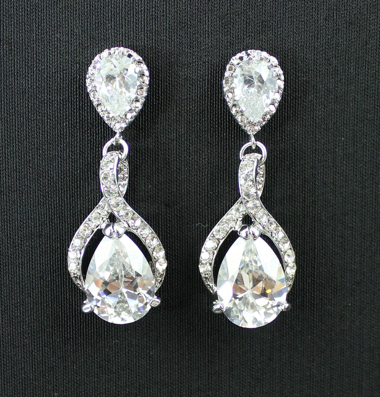 Bridal Crystal Earrings BRIDE Wedding Jewelry Bridesmaid GISELLE Be Frosted Collection