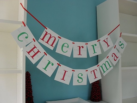 Merry Christmas banner decoration mantle garland