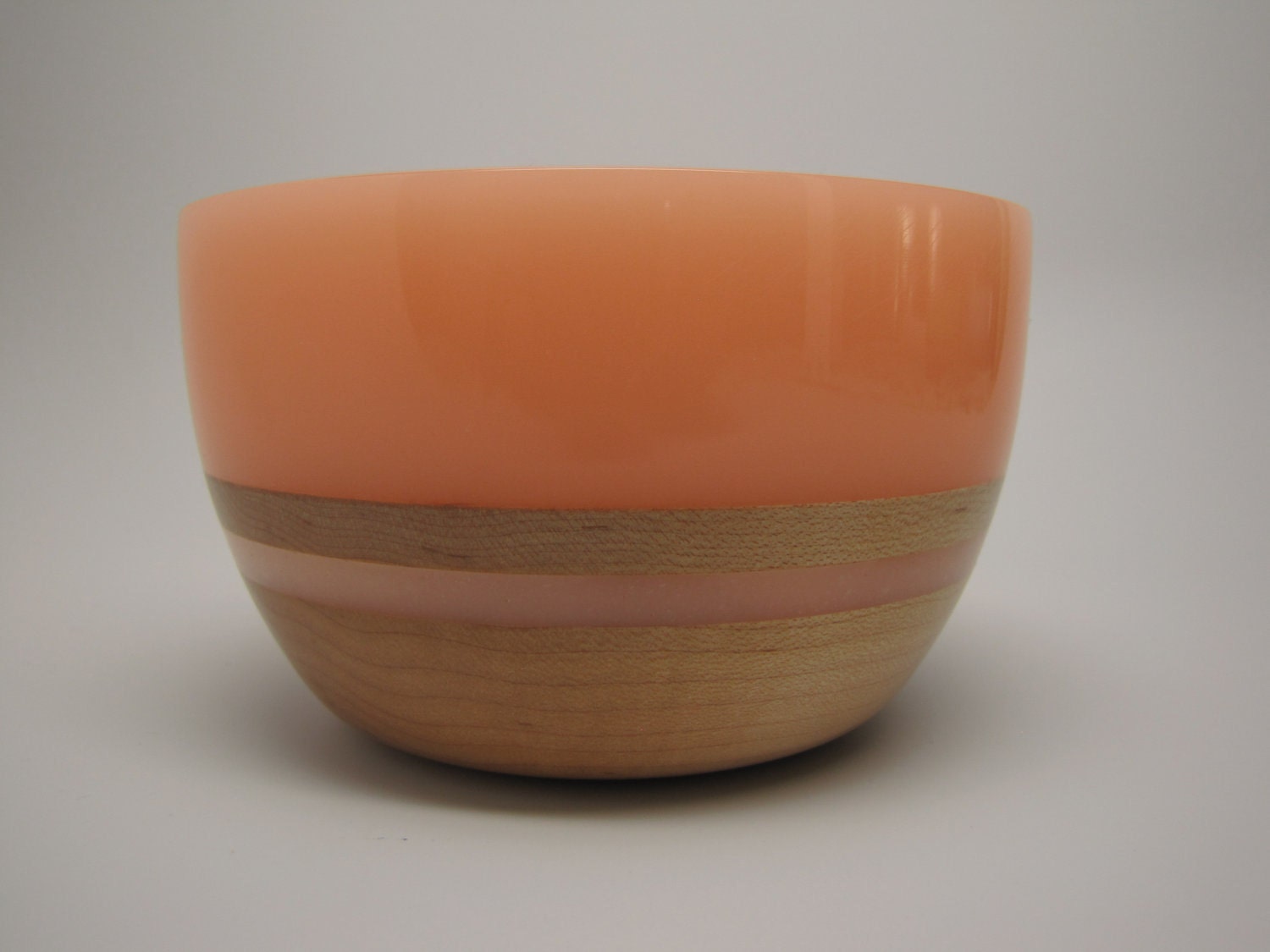 Hard Wood Maple Bowl with a Frost Lite-Orange Top & Inlay