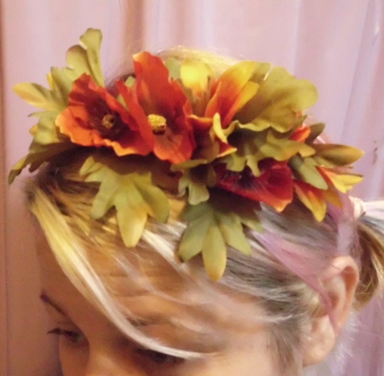 Flower Crown Sale Fall Fire Circlet Tiara Fairy Hair Accessories Halo Headband