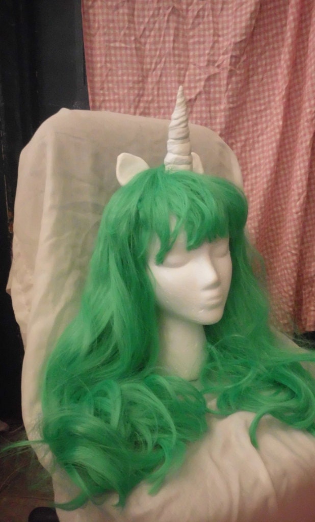 Unicorn Wig Teal Green Unicorn Horn Costume Wig My Little Pony Cosplay Gusty Headband mlp