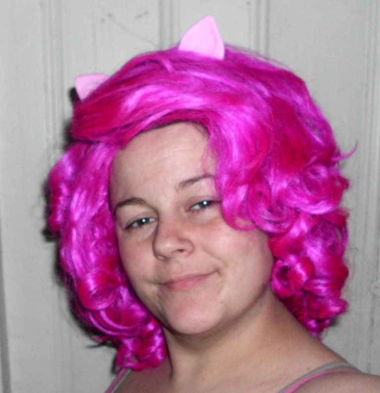 Pinkie Pie Wig MLP Costume Wig My Little Pony Cosplay Burlesque Friendship is Magic Dark Pink Curly Wig