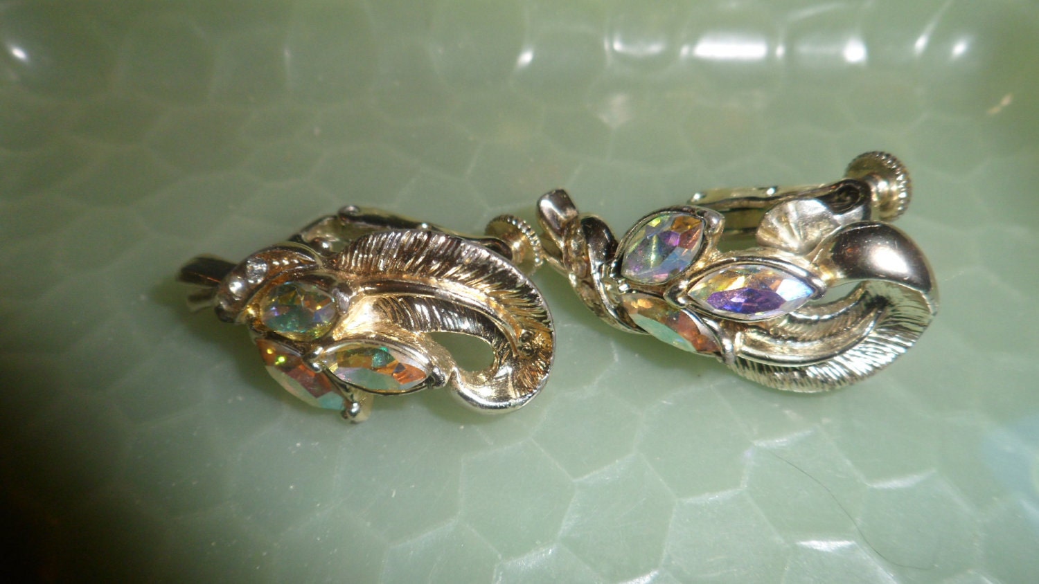 Vintage Coro Rhinestone Costume Jewelry Earrings