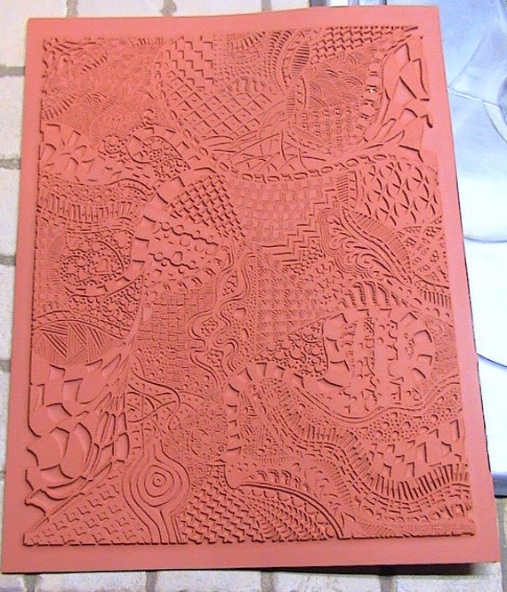 Zentangle Unmounted Rubber - Clay Texture Stamp -  Pattern 2