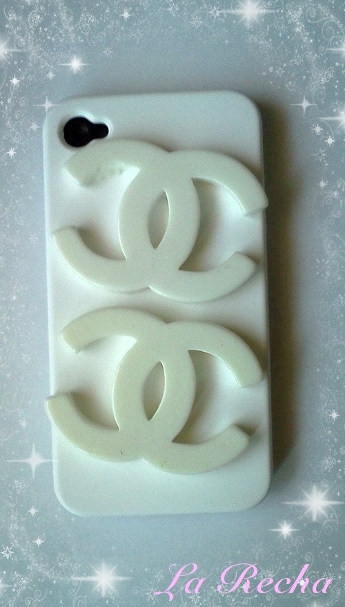 Big flat back Chanel Logo cabochons.....White...2Pieces.....US Shipping