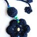 Navy blue crochet necklace