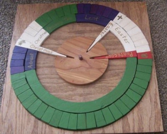 Christian Liturgical Calendar - PAINTED with unpainted available - domestic shipping included