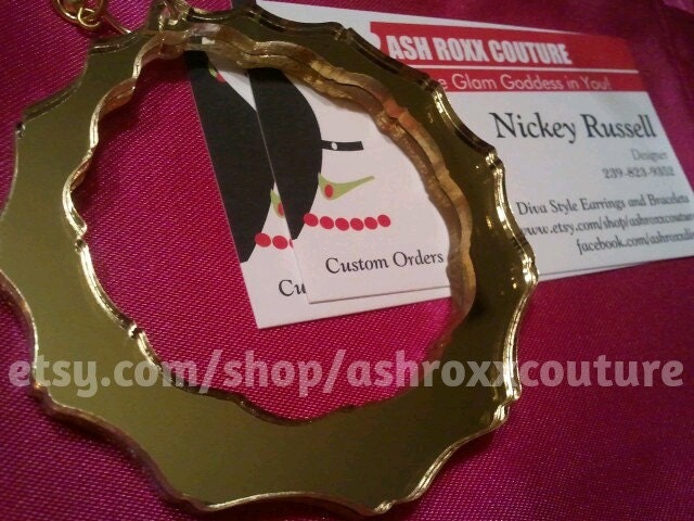 Basketball Wives Poparazzi Inspired Bamboo Mirror 4 inch hoops like PICTURE