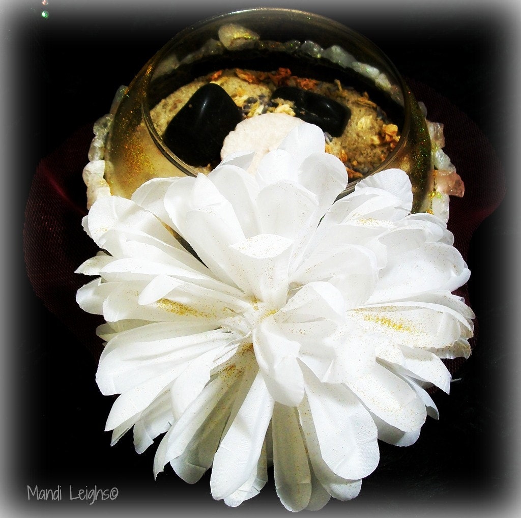 Meditation Floral Glitzy Candle and Incense Bowl No. 1