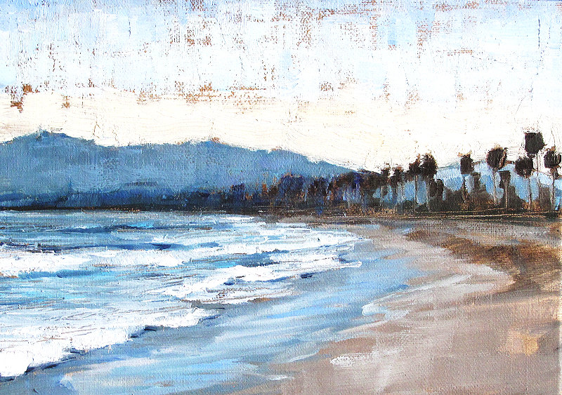 Santa Barbara Beach Sunset California Landscape Painting
