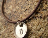 One Initial Charm Necklace-Hand Stamped-Unisex-Initial Jewelry-Upcycled Aluminum