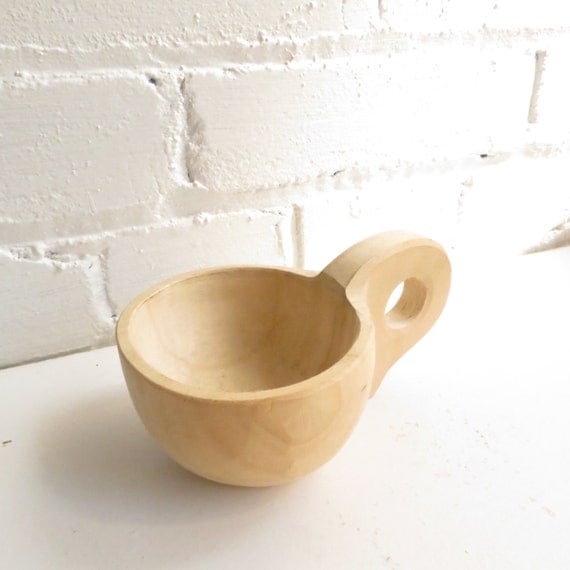 Handcarved Vintage Wooden Camping Cup