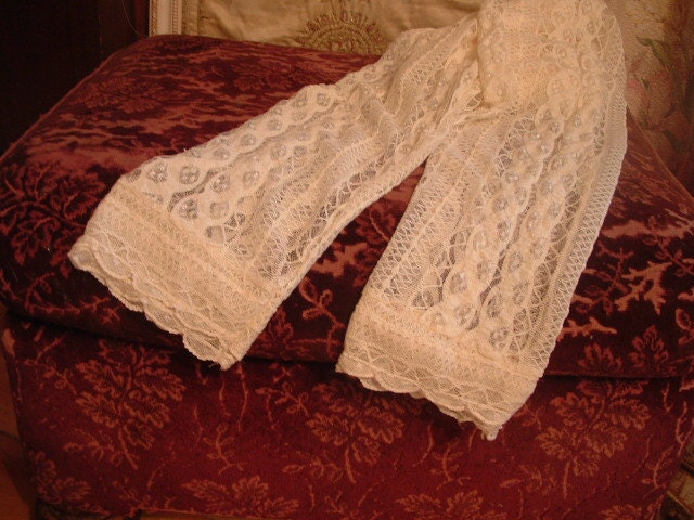 New Lace Fabric---Ruffled Romantic Lace Leggings or Tights - Cream - READY TO SHIP
