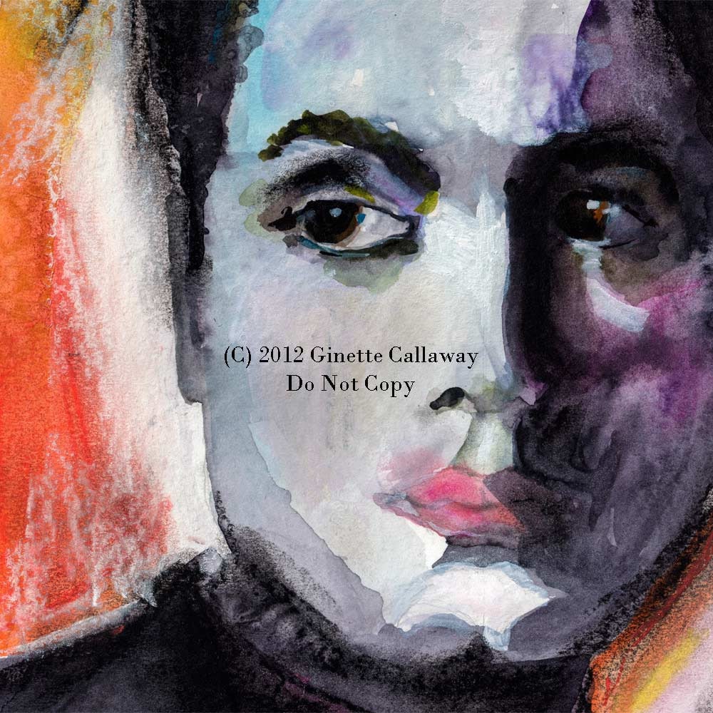 Film Classic Movies -  Charles Boyer The way I See Him Original Watercolor and Pastel 11 by 15 inch by Ginette