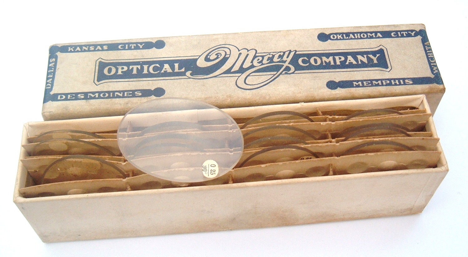16 Vintage Antique Optical Lenses in original box