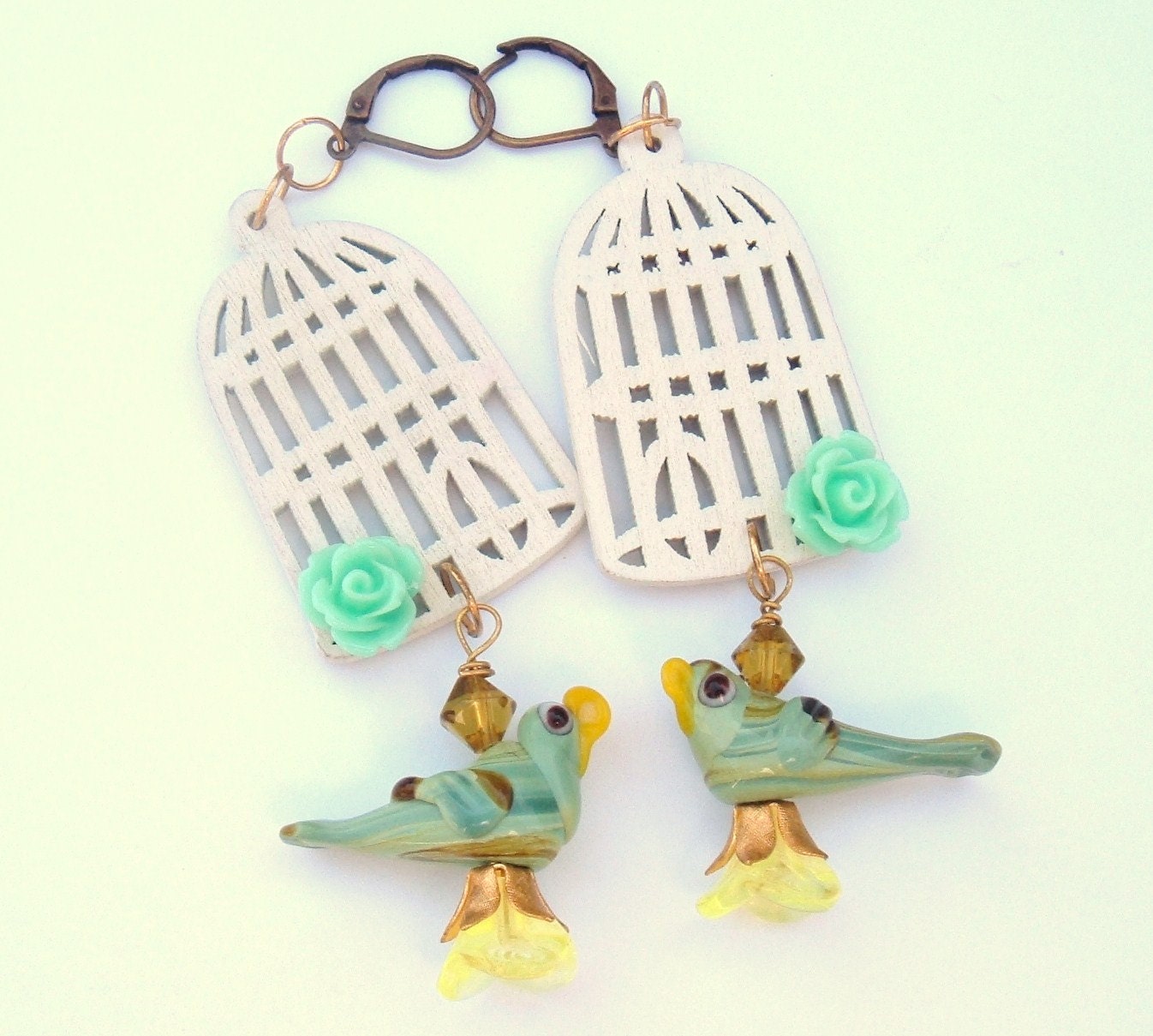 Birds Out Of The Cage Fly Away Handmade Earrings