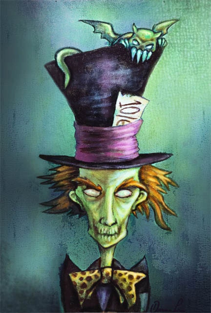  Gothic Mad Hatter from Alice in Wonderland Stories and Dark Fairytales--Fantasy Art Print