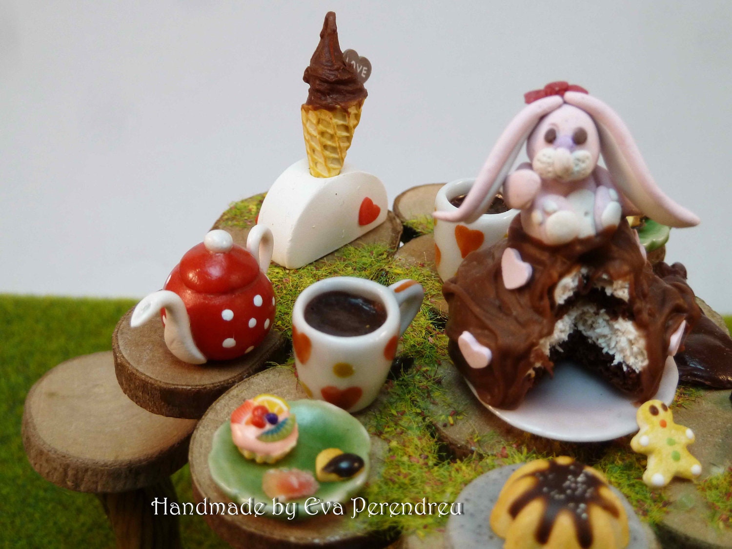 OOAK Fairy table in miniature for dollhouse or terrarium -
