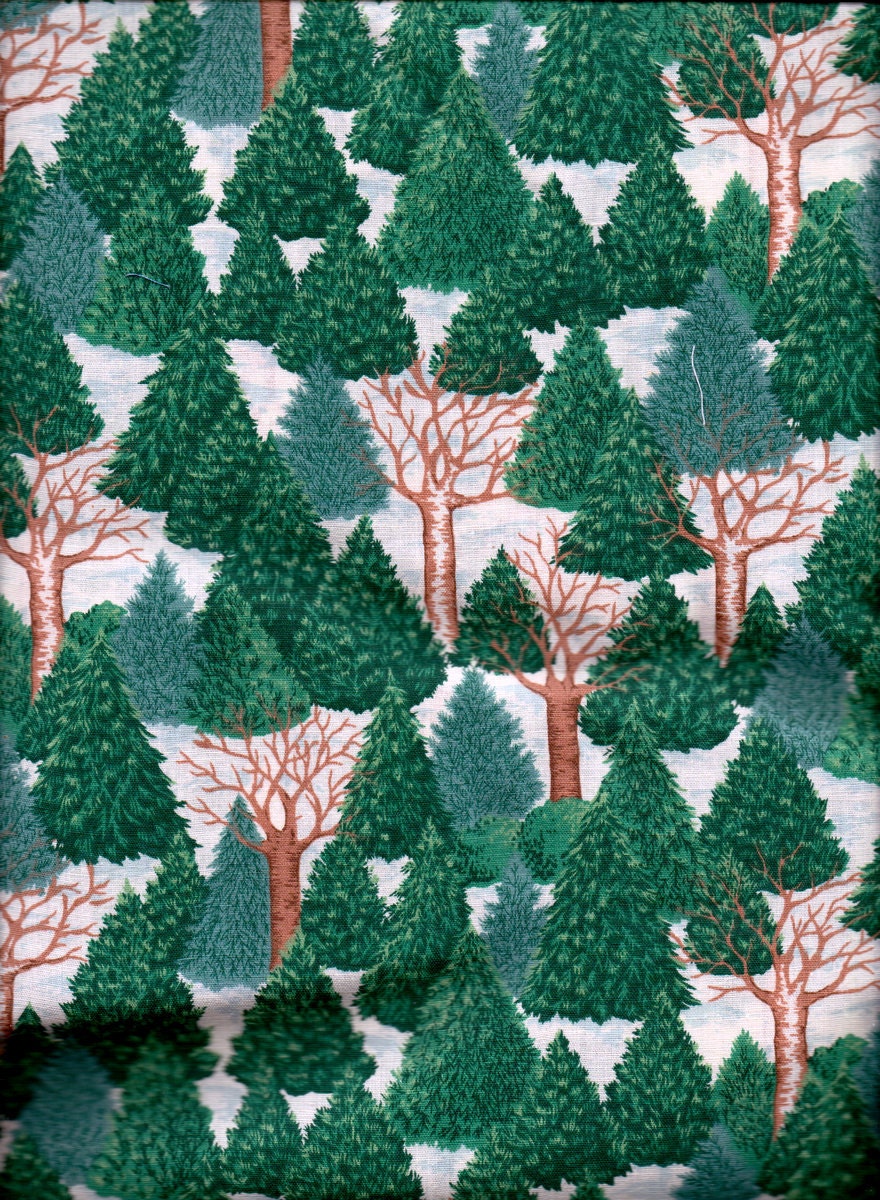 Fabric Winter Trees Cotton