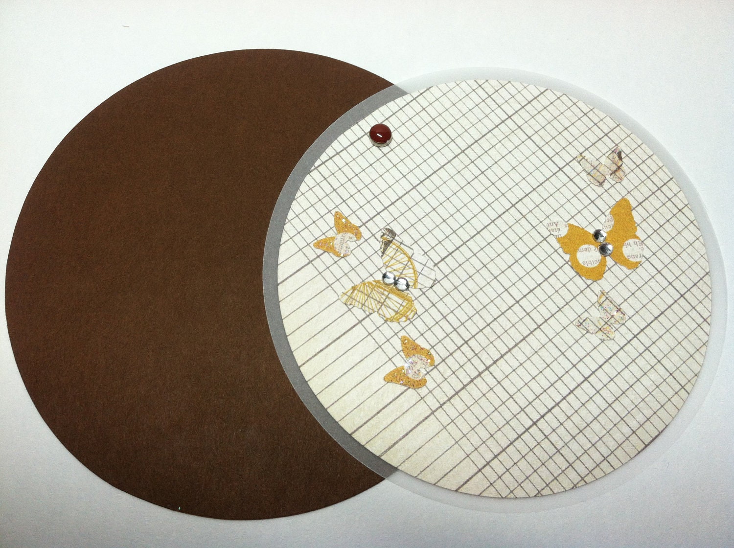 Set of 3 Brown Round Cards
