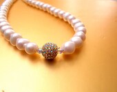 Bridal pearl necklace, Freshwater pearl necklace, Bridal necklace