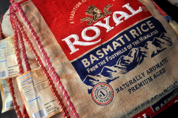 Burlap Basmati Rice Bag for Upcycle Crafting