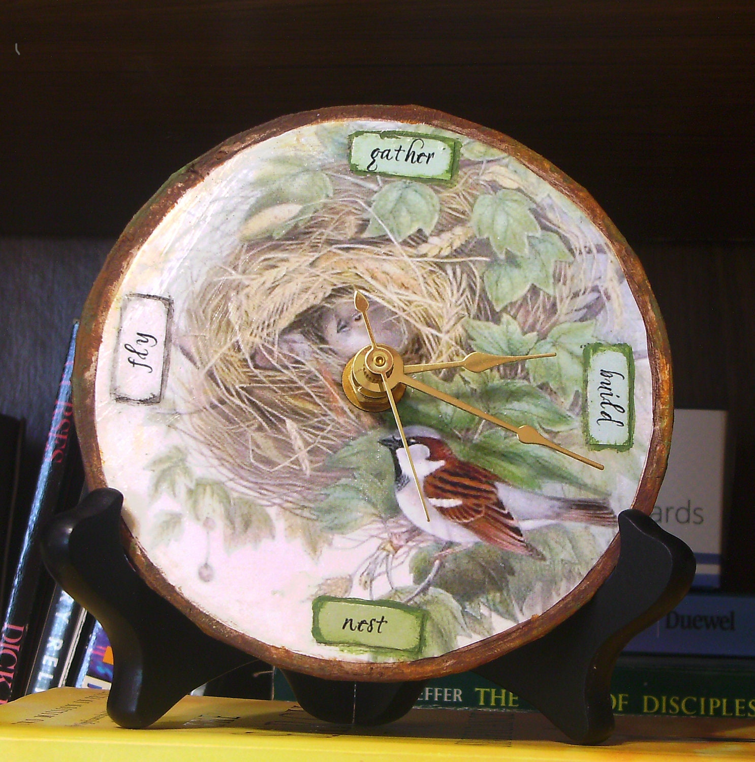 Fiber Art Bird's Nest and Paper Weight - Desk Accessory or Home Decor