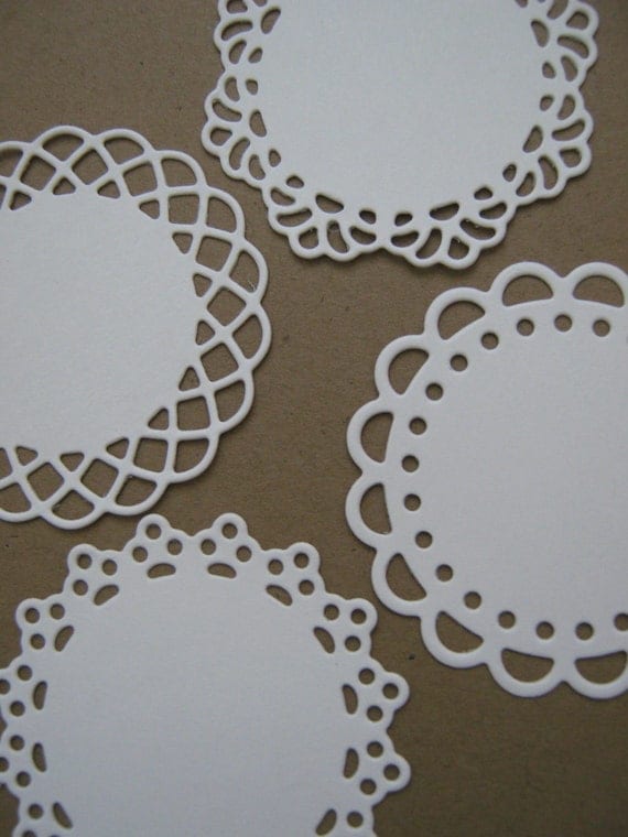 Vintage Paper Mini Doily Doilies for Packaging, Tags, Paper Crafts, GIfts - Set of 100- 1 3/4 inch White