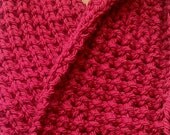 Chunky Red Knit Cowl, Infinity Scarf, Circle Scarf