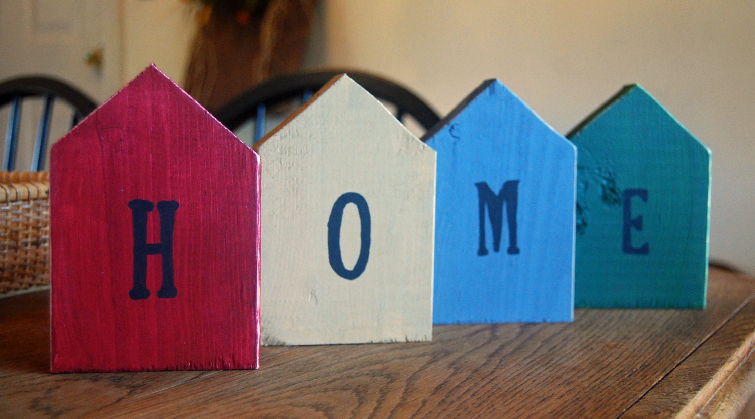 Rustic Handmade Wooden HOME Letters