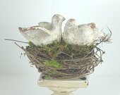 Garden Chic Lovebirds in Nest Wedding Cake Topper