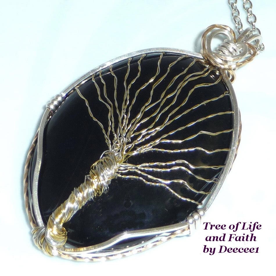 Original  Tree of Life in Black, Silver and Gold