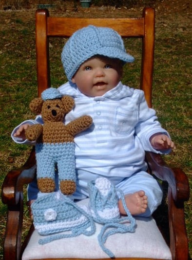 Baby Sweater Set Bonnet Booties Blanket Crochet Pattern