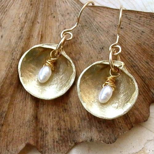 Charity for Gulf Coast Relief - Golden Gift of the Sea Earrings