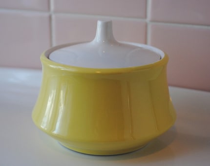 retro yellow sugar bowl