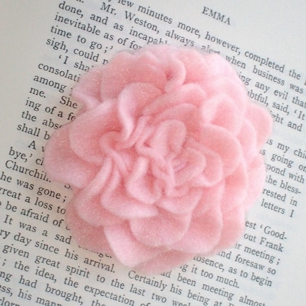 Emma- Light pink felt rose, headband or clip