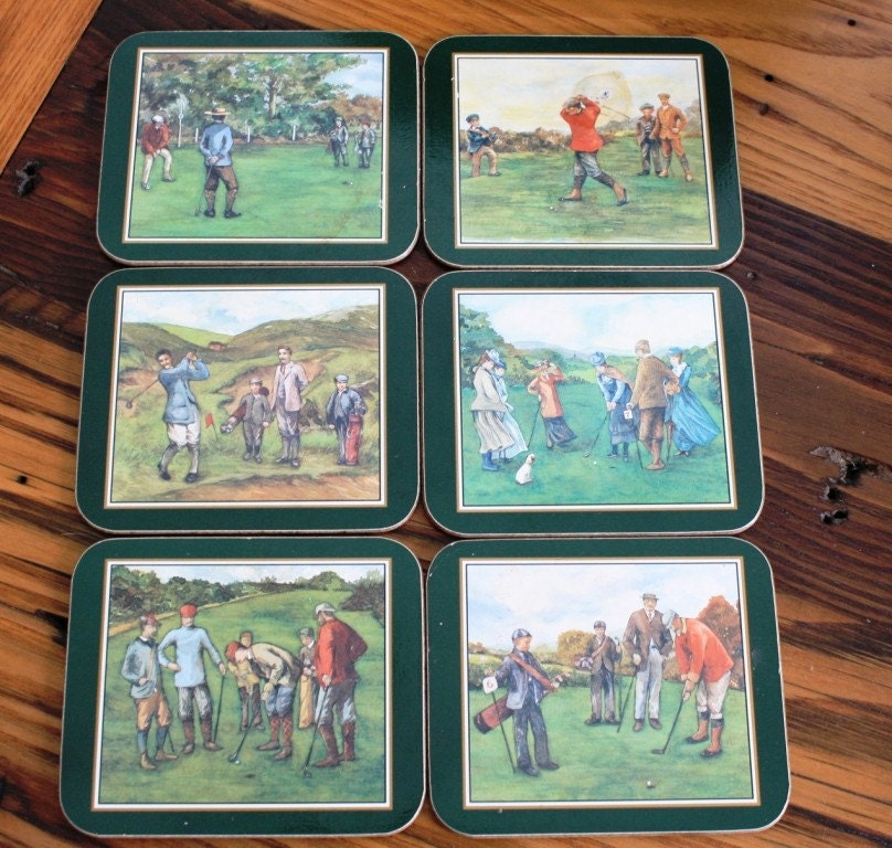 Vintage Golf Coaster - set of 6